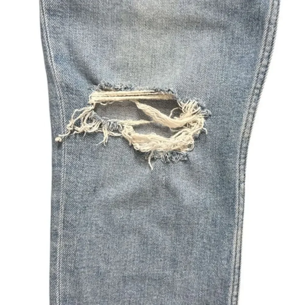 RE/DONE 90's High Rise Ankle Crop in 60s Fade with destroy Size: 30
